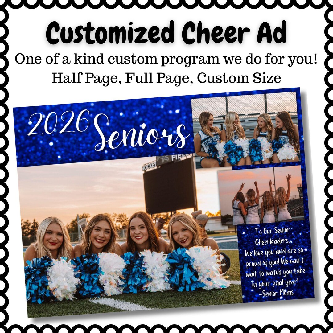 Personalized Template Senior Yearbook Program Ad Full Half Quarter Page ...