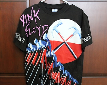 Pink Floyd The Wall T Shirt, All Over Print, Vintage 1990s Size Large