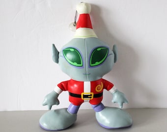 Santa Alien Martian Vinyl Figure Doll, 1993 Sof Christmas Decor