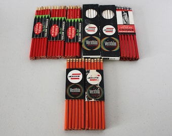Lot of Vintage Colored Pencils, Red, Orange, White, Dixon, Eagle, Venus