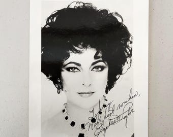 Elizabeth Taylor Signed Autographed 8x10 Photo Black White Inscribed