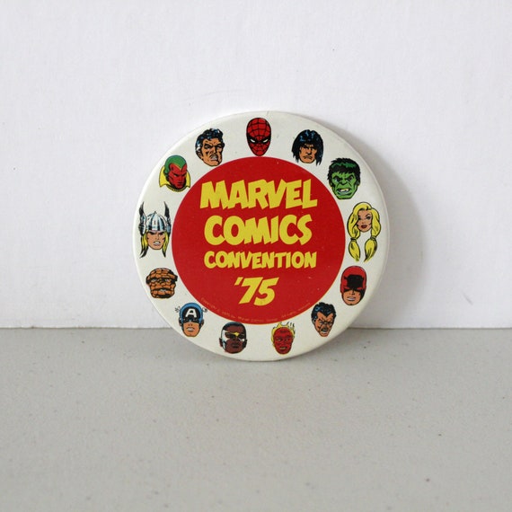Marvel Comics Convention 75 1975 Pin Back Button, 