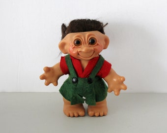 Thomas Dam Troll Doll, Vintage 1960s, Felt Clothes, 7.5" Tall