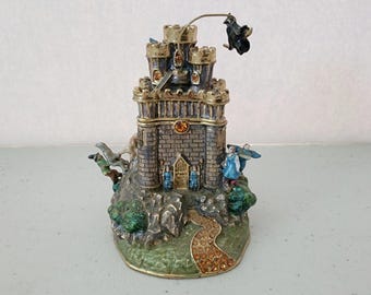Wizard of Oz Castle Bejeweled Figurine Trinket Box Vintage TEC