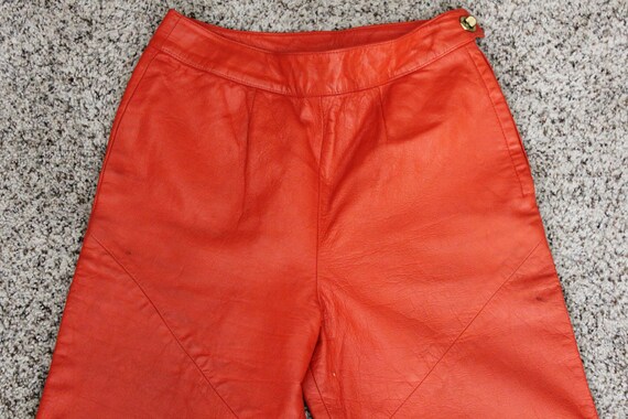 Sills by Bonnie Cashin Angola Leather Orange Pant… - image 4