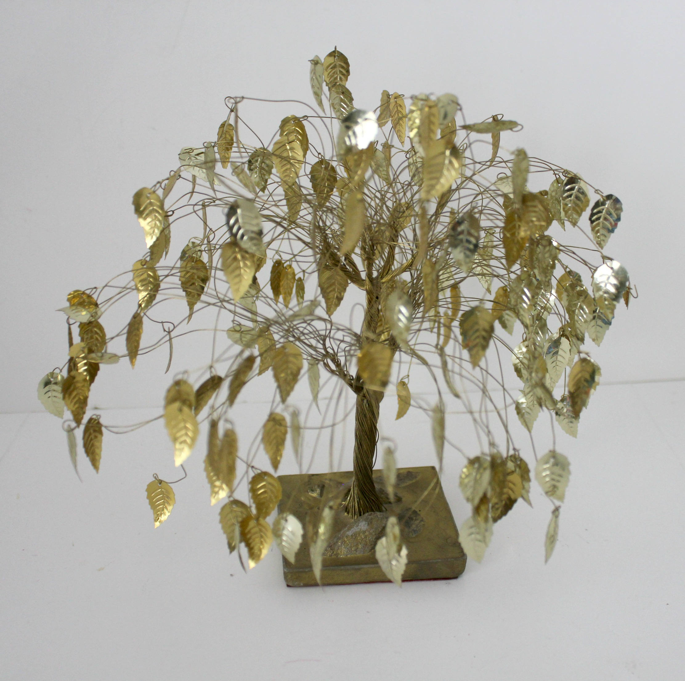 Vintage Gold Leaf Tree 8 8 Mid Century Golden Leaves Metal Tree Vintage Gold Leaf Tree 8 8 Mid Century Golden Leaves Metal Tree