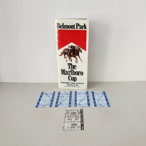 Seattle Slew Memorabilia: 1977 Belmont, Kentucky Derby Tickets & 1978 Marlboro Cup Program