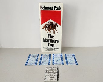 Lot of 5 Seattle Slew Horse Race Tickets, 1977 Belmont Park, Kentucky Derby, Marlboro Cup Program , Mickey Taylor Signed1978