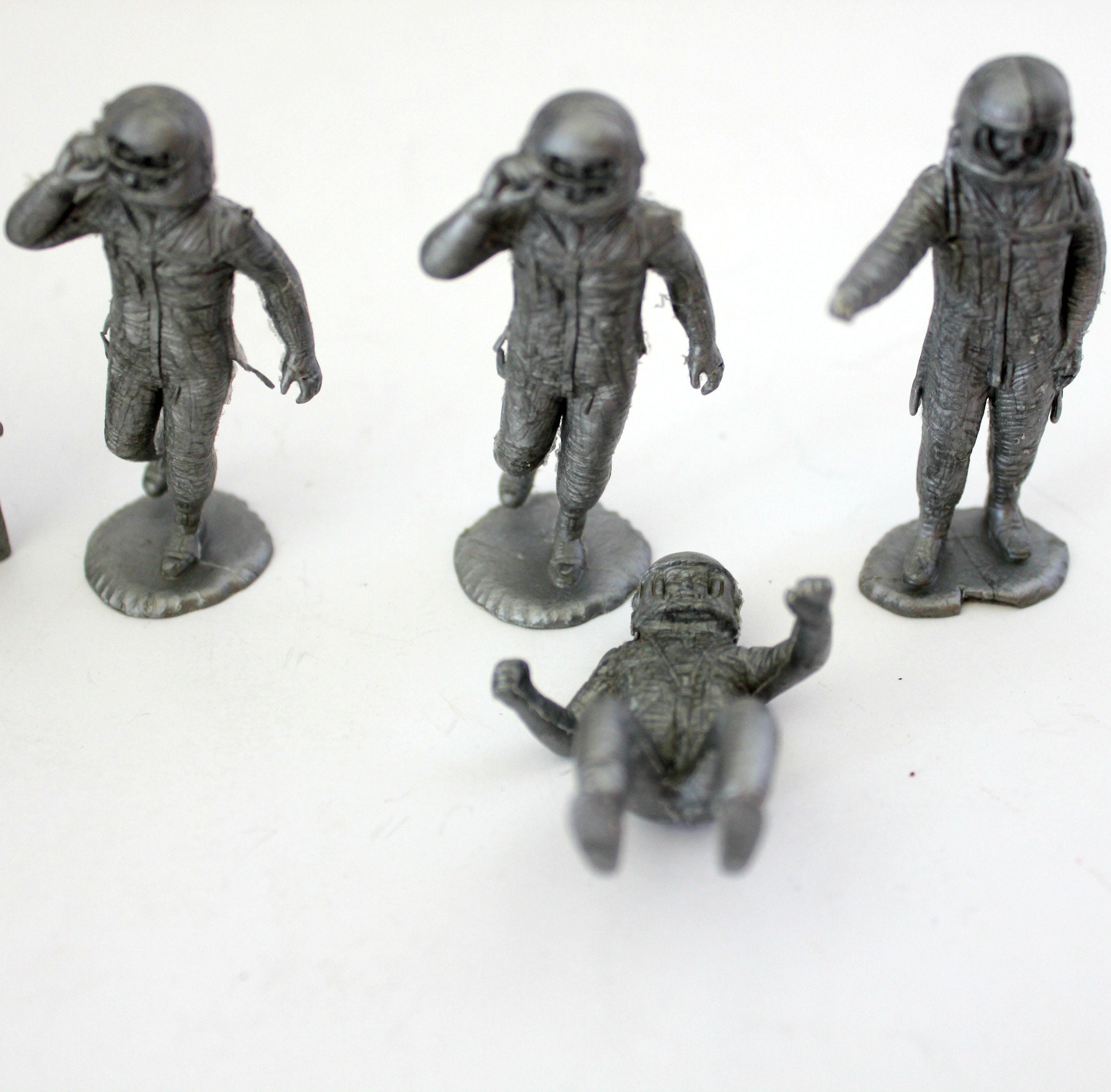 Lot Marx Space Playset Plastic Toys, Operation Moon Base, Vintage