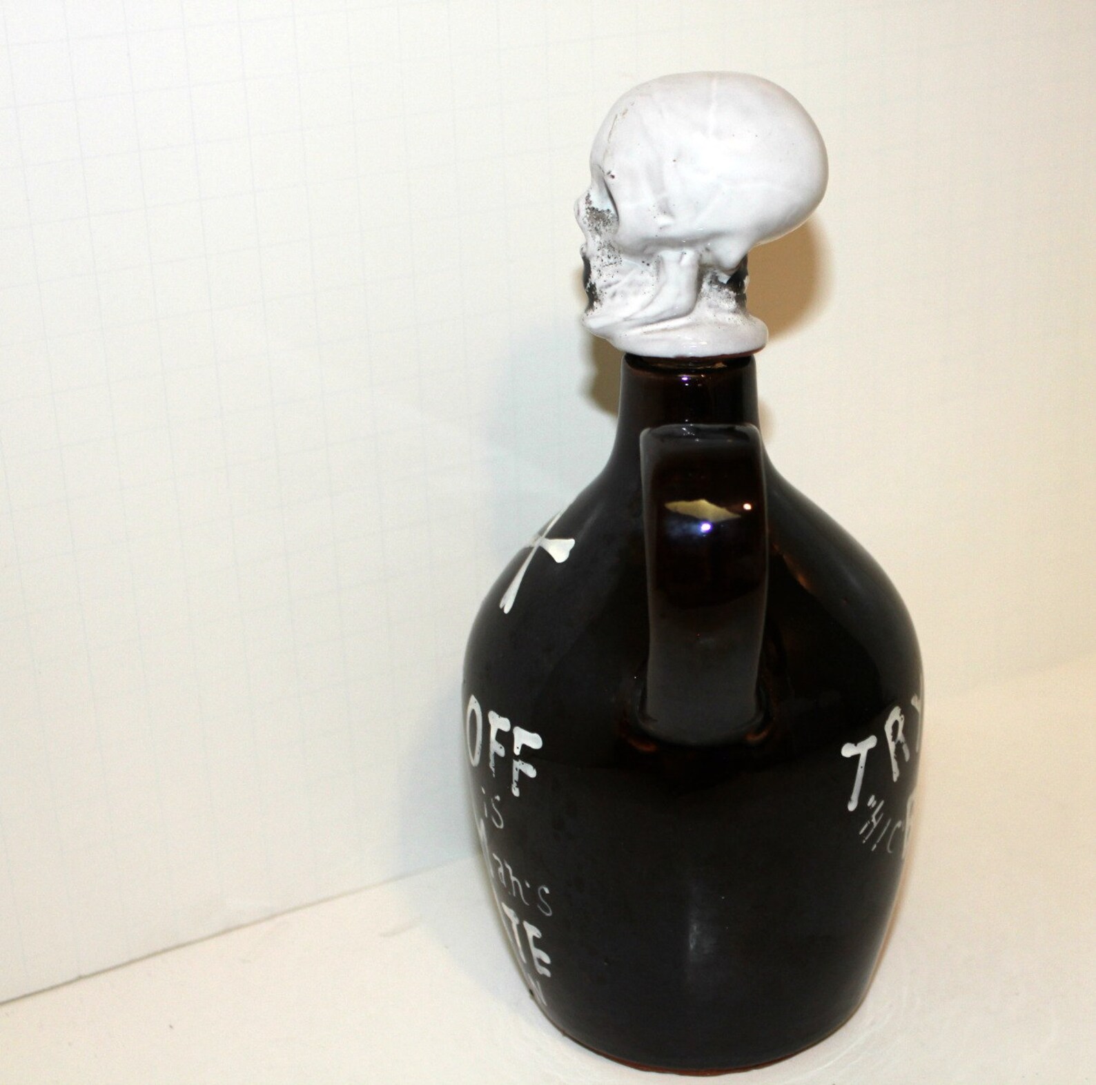 Vintage Skull Decanter Jug Whiskey Booze Old Man's Poison Etsy