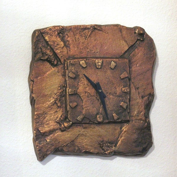 Vintage Syroco pared reloj brutalista estilo Beach Ocean escultura