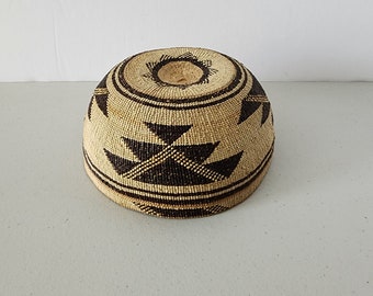 Hupa Yurok Karuk Native Basket Hat, Woven, Vintage 1930s