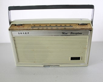 Sharp Mini Sterephono Model FXG-700 FM AM Transistor Radio and Fold Out Phonograph Record Player