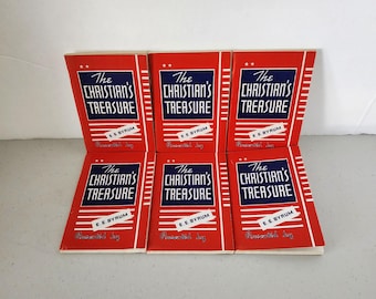 Lot of 6 The Christian's Treasure By E. E. Byrum Book, Paperback Softcover, 1941, Bible Scripture Quotes, Prayers,