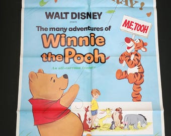 The Many Adventures of Winnie The Pooh Movie Poster 1977 Rerelease Disney Animated