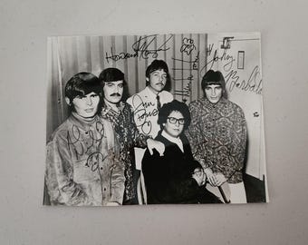 The Turtles Hand Signed Photo, 1960s Rock Band, Vintage Black and White