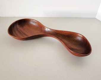 1960s Karl Axel de Flon Abstract Wooden Bowl, Mid Century Carved Wood Dish