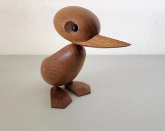 Hans Bolling Teak Wood Duck Figurine Mid Century