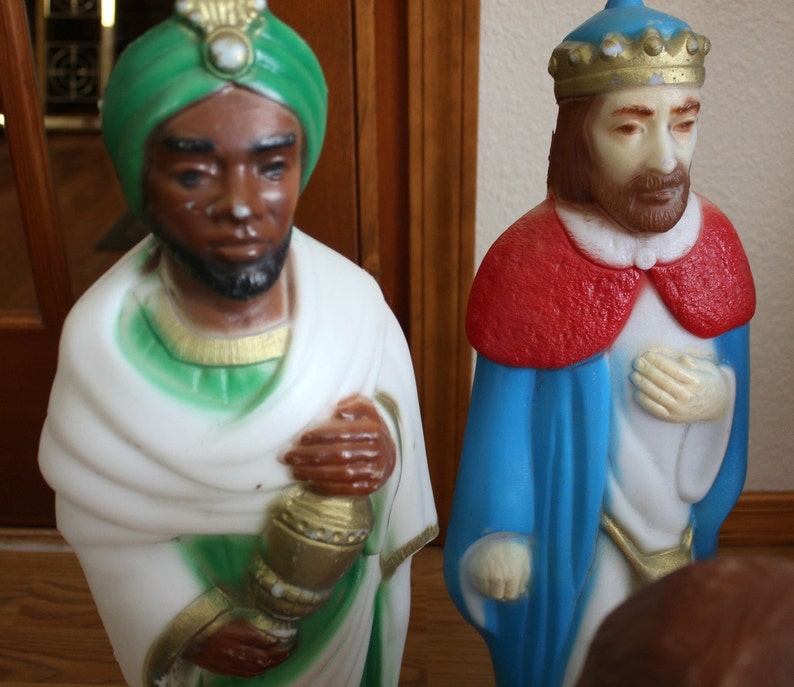 Vintage Empire Nativity Set Outdoor Light Up Blow Mold 12 Pc Etsy