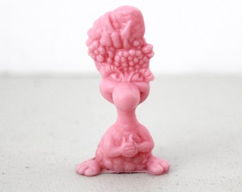Fruity Freakies Goody Goody Cereal Premium Figure, Pink Character Figurine, Rare with Fruit on Head