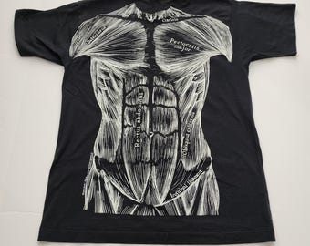 1970s Leslie Arwin T Shirt Muscles Pat Bova Vintage Black White