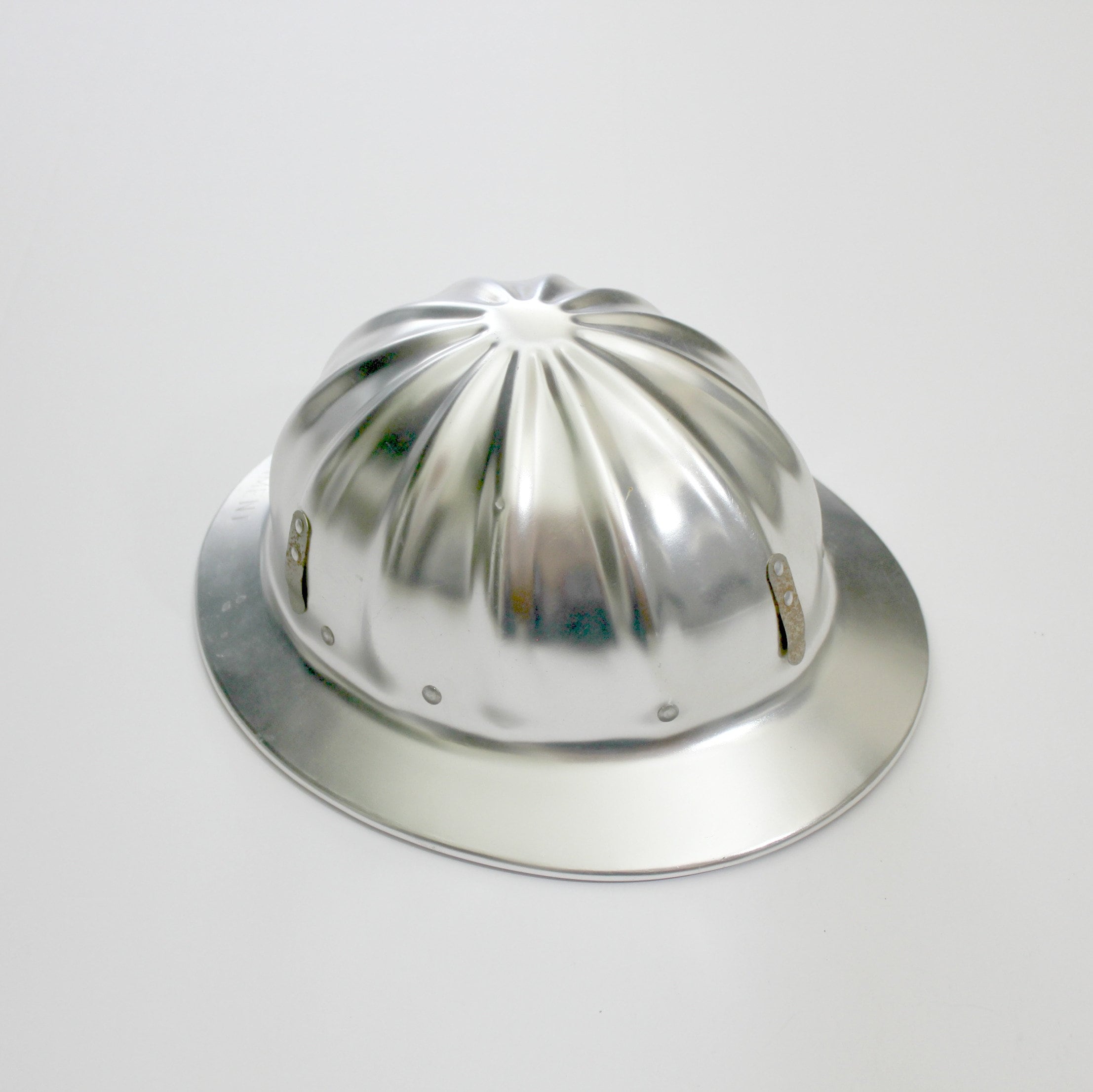 Vintage Superlite Fibre Metal Aluminum Hard Hat US Government Stamped Full Brim Union Made Safety Gear