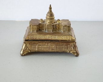 Souvenir The Capitol Washington DC Pot Metal Trinket Box