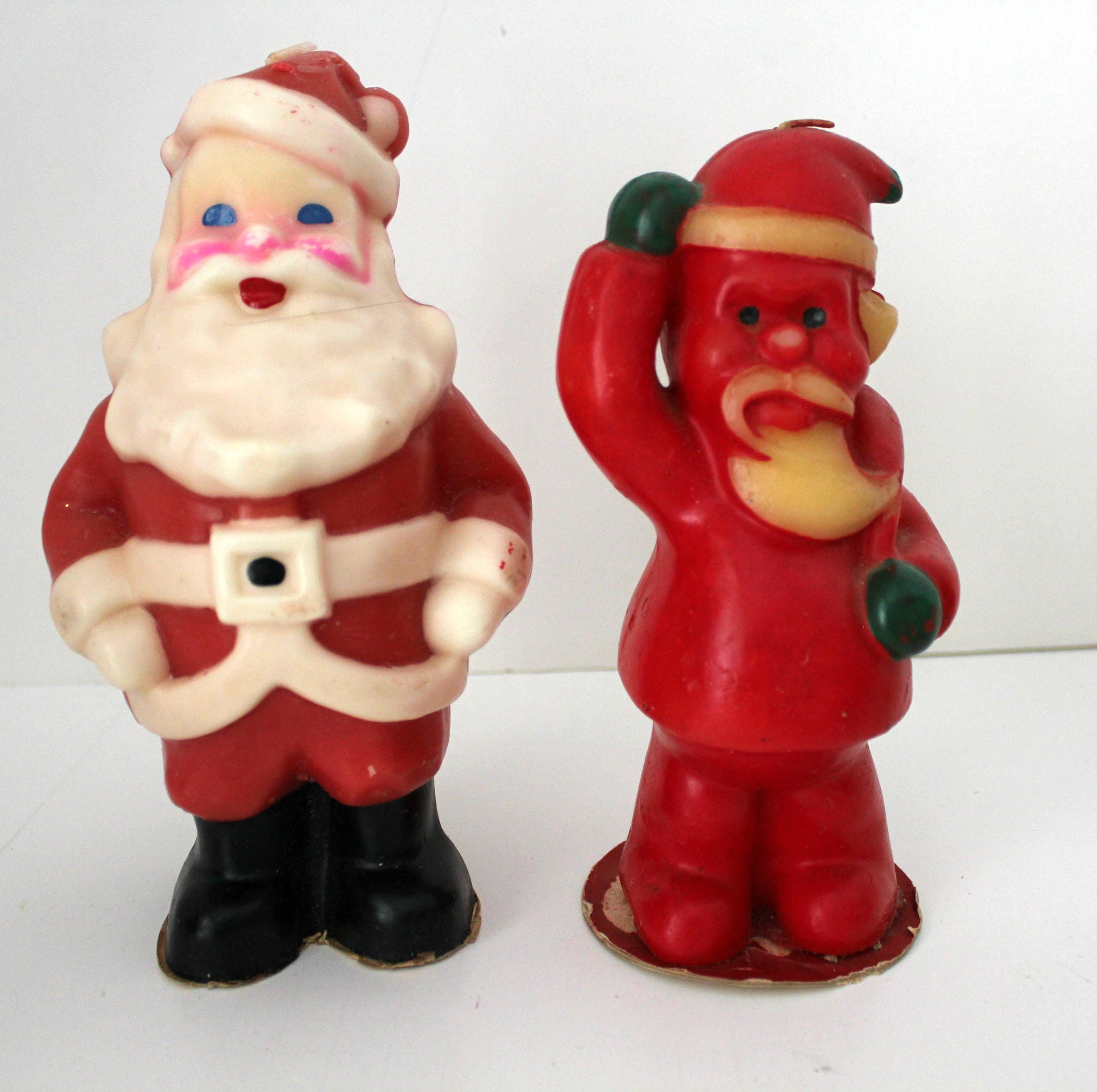 6 Vintage Large Santa Claus Gurley Tavern Christmas Candles