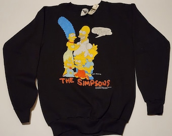 1990s The Simpsons Sweatshirt NOS NWT Black Size M Medium