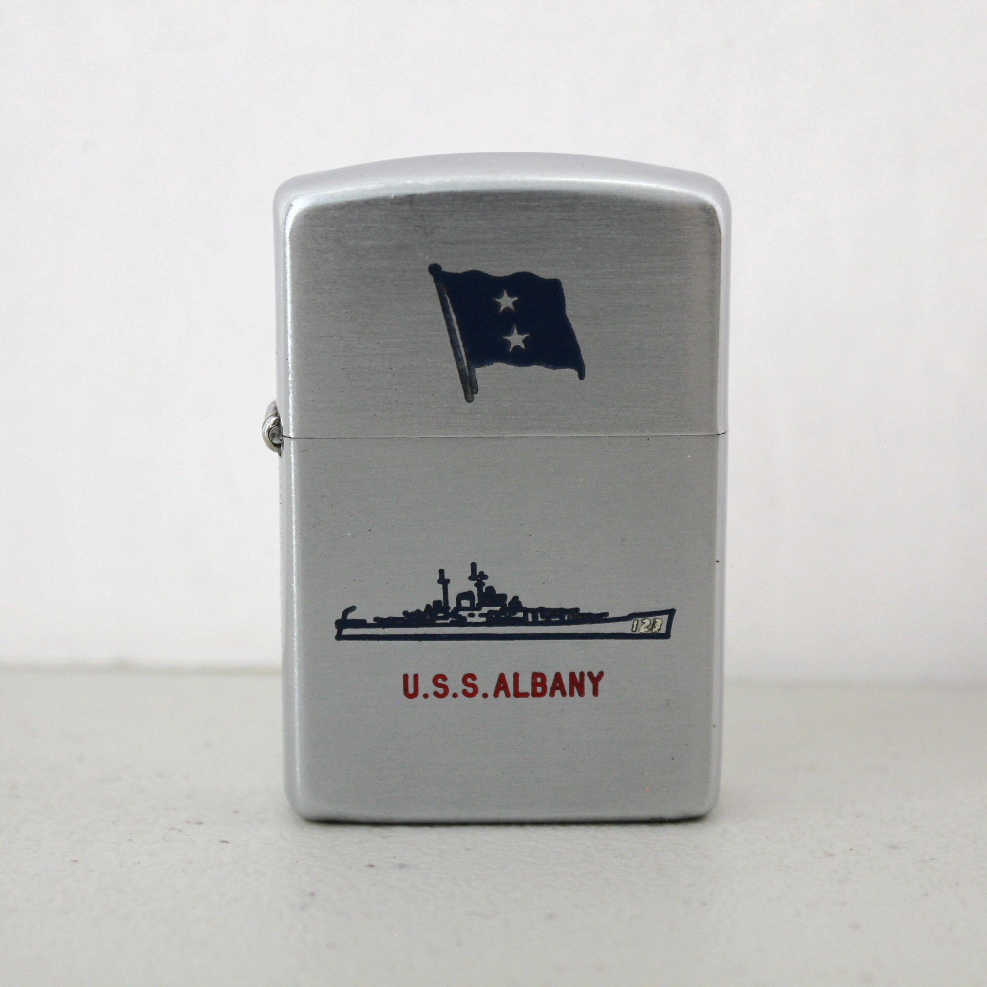 Zippo 1950 USS Albany Lighter, Navy Submarine, Vintage
