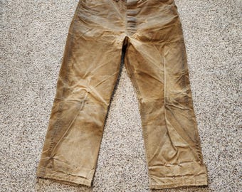 Vintage 1940s Black Bear Rain Tite Army Duck Men's Pants Work Hunting