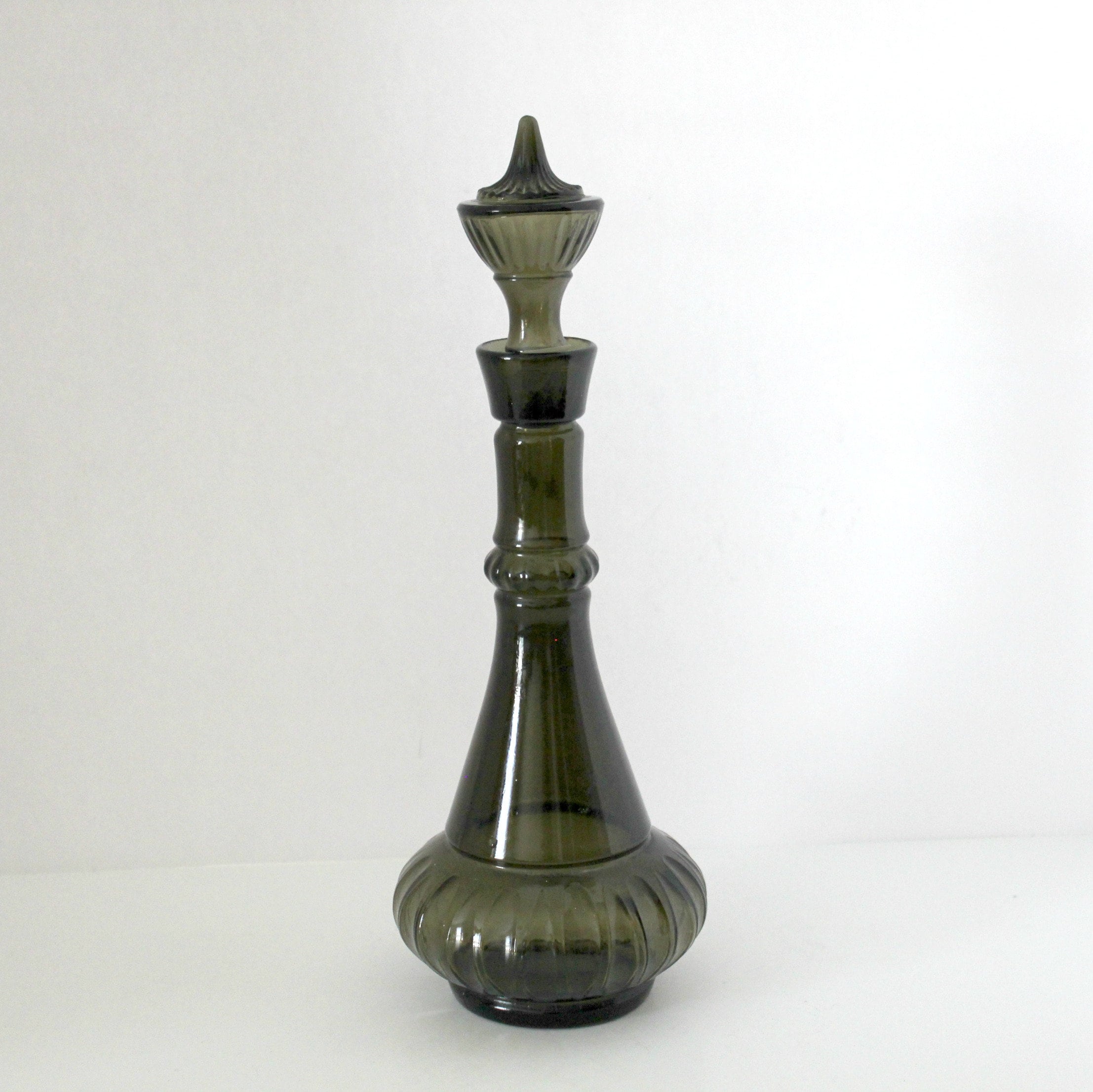 Jim Beam Genie Bottle Decanter 1964, Smoke Green, Vintage I Dream of