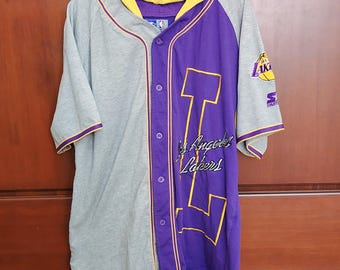 1990s Lakers NBA Starter Baseball Jersey Shirt with Removable Hoodie