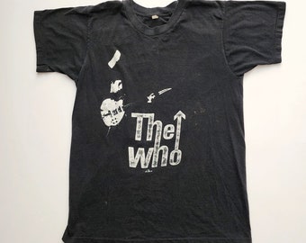 The Who T Shirt 1979 1980s Vintage Black White Rock Music