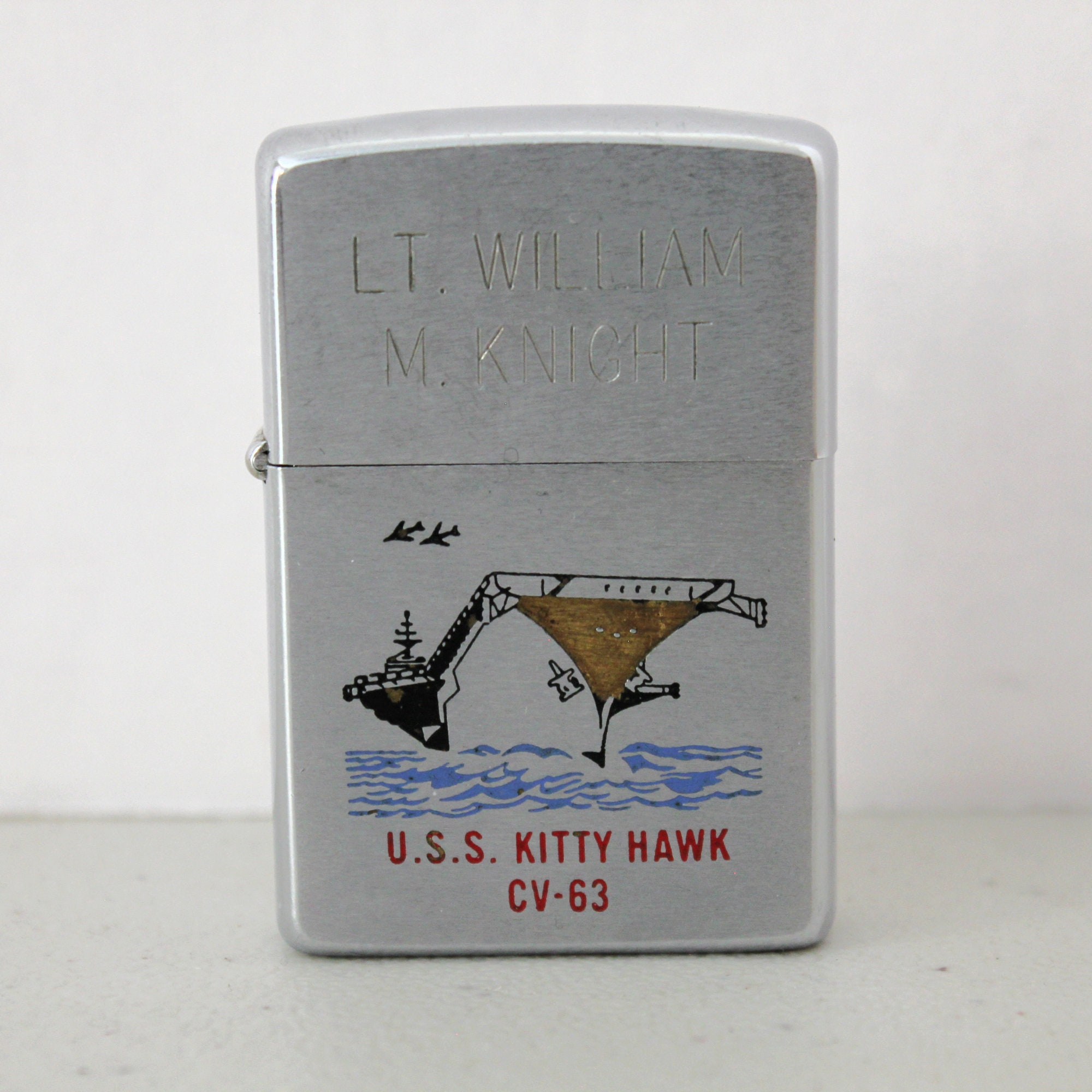 Zippo U.S.S. Kitty Hawk CV-63 ライター ZIPPO USS KITTY HAWK CV-63 VINTAGE 1983 SLIM LIGHTER W
