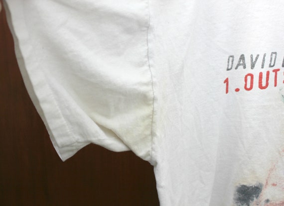 1995 1995 1995 David Bowie à l’extérieur de la Tour chemise XL Blanc b58440 1995 1995 1995 David Bowie à l’extérieur de la Tour chemise XL Blanc b58440