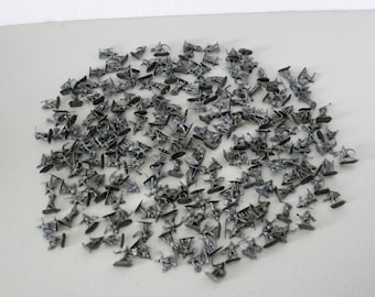 Lot of 102 Giant Hong Kong Mini Silver Fighting Army Soldiers Vintage Toy Miniature 1960s