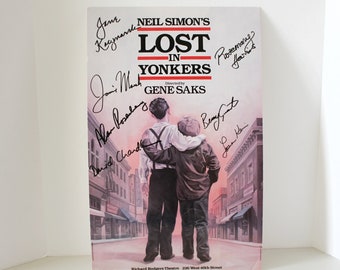 Neil Simon's Lost In Yonkers Broadway Poster Sign Card, Signed by Cast, Jamie Marsh, Lauren Klein, David Chandler autographed