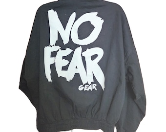 No Fear Gear Logo Black Jacket, 1990s Men's Large