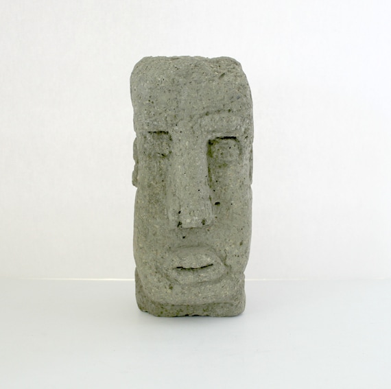 Easter Island Rock Face Sculpture Lava Tiki Hawaii Hawaiian Etsy