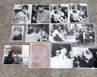 Lot of 12 Beatles Paul McCartney and Linda Photos 1960s 1970s, One Color Private