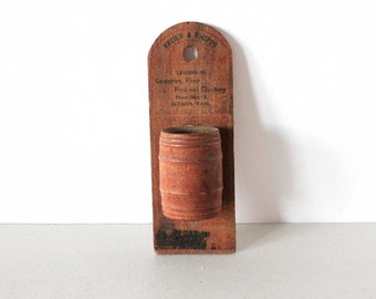 Reder & Phipps Olympia WA Advertising Wooden Match Holder Striker, Wall Mount