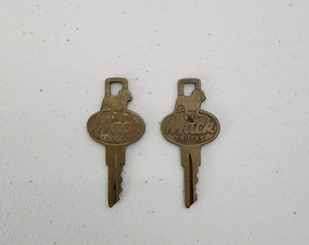 Lot of 2 Mack Truck Keys, Bulldog, Vintage