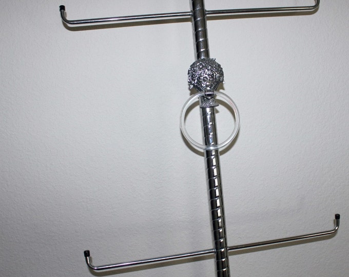 Vintage Chrome Towel Rack Tension Pole Floor to Ceiling Mid Century ...