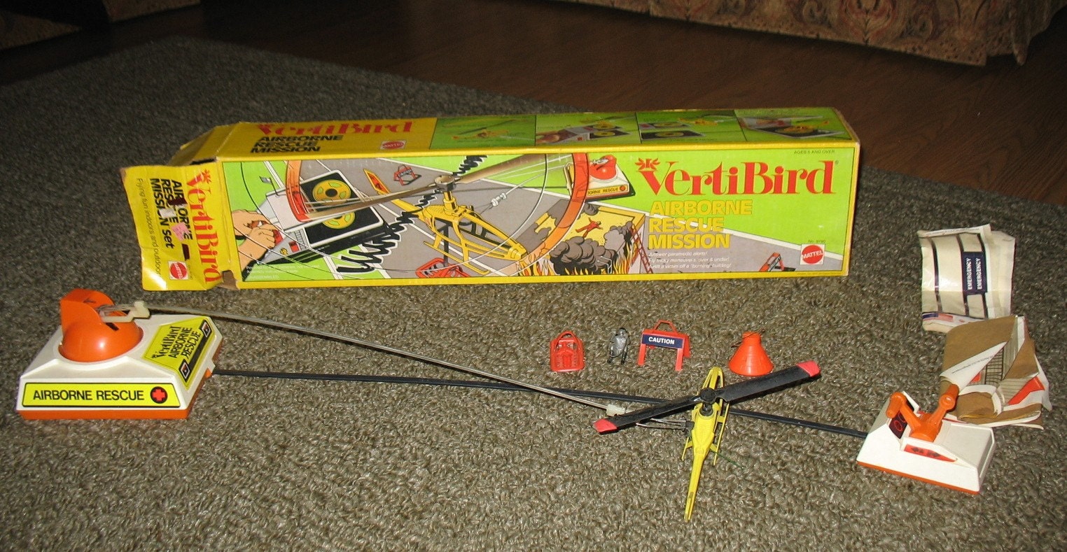 Mattel Vertibird Airborne Helicopter Rescue Mission Vintage Etsy