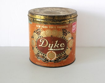 Dyke Cigars Paper Label Tin Can