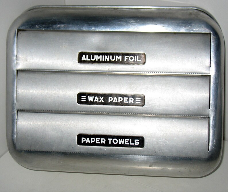 Vintage Aluminum Kitchen Paper Dispenser Wax Towels Foil 3 in Etsy