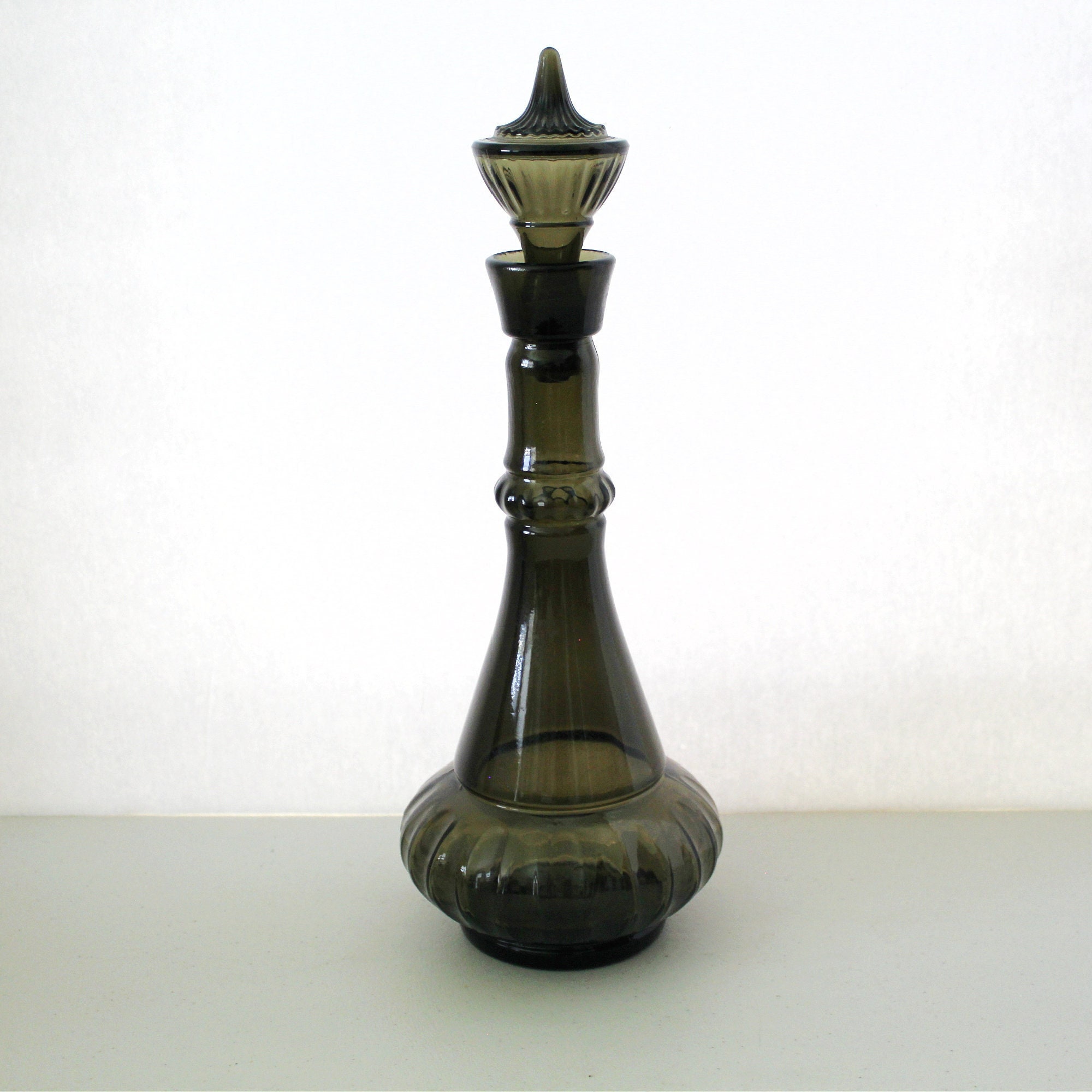 Jim Beam Genie Bottle Decanter 1964, Smoke Green, Vintage I Dream of