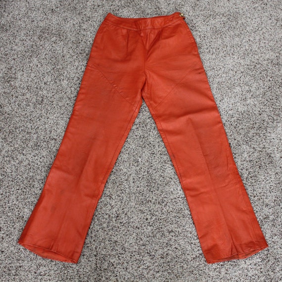 Sills by Bonnie Cashin Angola Leather Orange Pant… - image 1