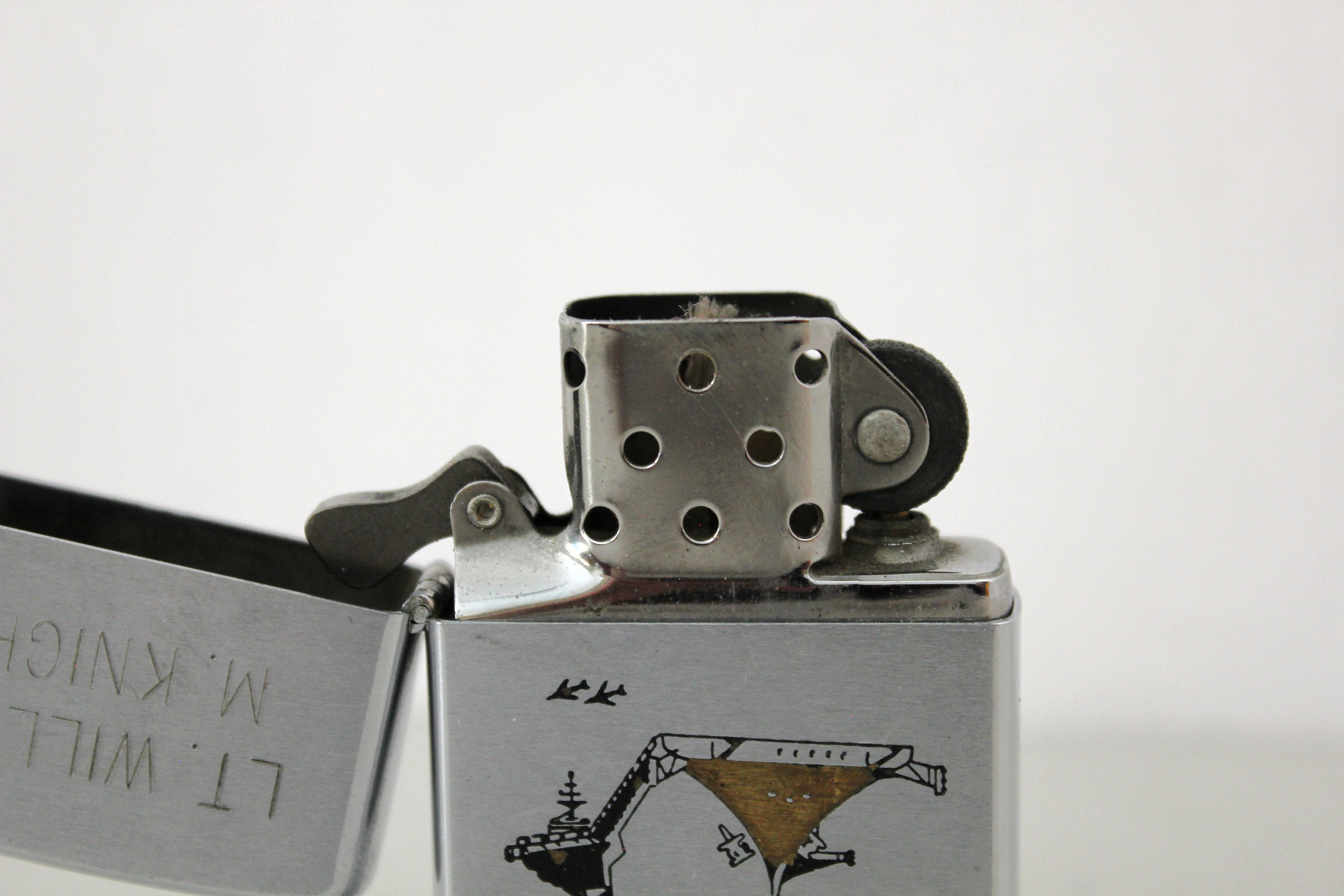 Zippo 1973 Lighter, USS Kitty Hawk Navy Aircraft Carrier, Officer